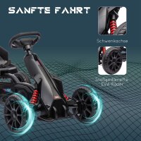Go-Kart, Kinderfahrzeug mit verstellbarem Sitz, Tretfahrzeug, Tretauto mit Handbremse, 3-8 Jahre, Outdoor, Schwarz