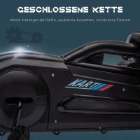 Go-Kart, Kinderfahrzeug mit verstellbarem Sitz, Tretfahrzeug, Tretauto mit Handbremse, 3-8 Jahre, Outdoor, Schwarz