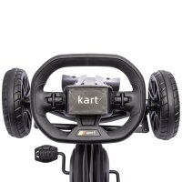 Go-Kart, Kinderfahrzeug mit verstellbarem Sitz, Tretfahrzeug, Tretauto mit Handbremse, 3-8 Jahre, Outdoor, Schwarz