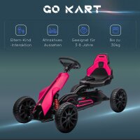 Go-Kart, Kinderfahrzeug mit verstellbarem Sitz, Tretfahrzeug, Tretauto mit Handbremse, 3-8 Jahre, Outdoor, Rosa