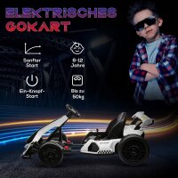 4 V Elektro Go-Kart für Kinder Bis 12 Km/h Gokart mit Drift-Funktion, 2 Motoren verstellbarem Sitz Sanftanlauf
