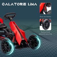 Go Kart Pedal Go Kart Rückwärts-uns Vorwärtsgang, für Kinder von 3 bis 8 Jahren, Rot