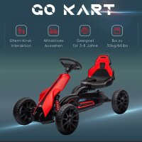 Go Kart Pedal Go Kart Rückwärts-uns Vorwärtsgang, für Kinder von 3 bis 8 Jahren, Rot