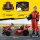 Go-Kart für Kinder, Elektro-Kart mit Hupe und Musikfunktion, verstellbarer Sitz, bis 12 km/h, Kunststoff, Metall, Rot