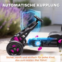 Gokart mit Pedalen, Tretauto für Kinder mit Bremse, rutschfeste Räder, Metallrahmen, 3-6 Jahre, Rosa