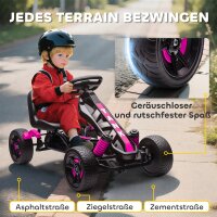 Gokart mit Pedalen, Tretauto für Kinder mit Bremse, rutschfeste Räder, Metallrahmen, 3-6 Jahre, Rosa