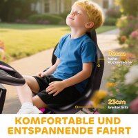Gokart mit Pedalen, Tretauto für Kinder mit Bremse, rutschfeste Räder, Metallrahmen, 3-6 Jahre, Rosa
