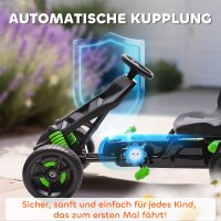 Gokart mit Pedalen, Tretauto für Kinder mit Bremse, rutschfeste Räder, Metallrahmen, 3-6 Jahre, Grün