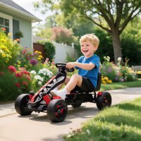 Gokart mit Pedalen, Tretauto für Kinder mit Bremse,...