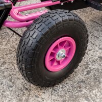 Pedal-Gokart für Kinder, höhenverstellbarer Sitz, EVA-Räder, Bremse, Kupplung, 3-8 Jahre, Rosa