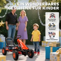 Pedal-Gokart für Kinder, höhenverstellbarer Sitz, EVA-Räder, Bremse, Kupplung, 3-8 Jahre, Rot