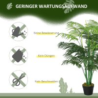 Künstliche Palme 125cm Groß Kunstpflanze mit 18 Palmenwedel im Topf für Wohnzimmer Balkon