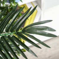 Künstliche Palme 125cm Groß Kunstpflanze mit 18 Palmenwedel im Topf für Wohnzimmer Balkon