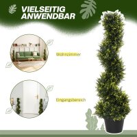 Künstliche Spiralpflanze, Spiral-Zedernbaum mit Topf, 90 cm, künstliche Zeder für Außen- und Innendekoration, Grün