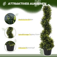 Künstliche Spiralpflanze, Spiral-Zedernbaum mit Topf, 90 cm, künstliche Zeder für Außen- und Innendekoration, Grün
