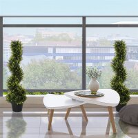 Künstliche Spiralpflanze, Spiral-Zedernbaum mit Topf, 90 cm, künstliche Zeder für Außen- und Innendekoration, Grün