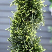 Künstliche Spiralpflanze, Spiral-Zedernbaum mit Topf, 90 cm, künstliche Zeder für Außen- und Innendekoration, Grün
