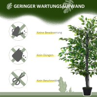Künstlicher Ficus-baum groß 145 cm, Kunstbaum, Kunstpflanze, Plastik Künstliche Pflanzen im Topf, Fake Plant wie echt für Wohnzimmer Schlafzimmer Büro Garten Moderne Dekoration Geschenk