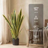 Künstliche Schlangenpflanze groß 77 cm Kunstpflanze im Topf für Wohnzimmer Geschenk