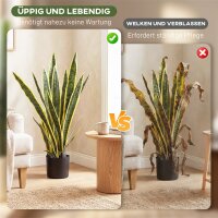 Künstliche Schlangenpflanze groß 77 cm Kunstpflanze im Topf für Wohnzimmer Geschenk