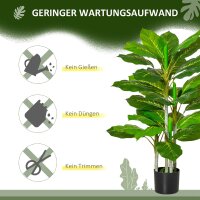 Künstlicher Baum 95 cm Kunstpflanze mit 33 Blättern, Topf für Wohnzimmer