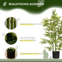 Künstlicher Baum, Kunstpflanze, 5 Stämme, 504 Blätter, robuster Topf, Kunststoff
