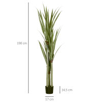 Künstliche Yucca groß 190cm Kunstpflanze,...