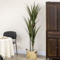 Künstliche Yucca groß 190cm Kunstpflanze, Plastik Künstliche Pflanze im Topf, 17 x 17 x 190 cm Smaragdgrün