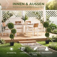 Künstlicher Buchsbaum, Kunstpflanze, realistisches Aussehen, Outdoor, Grün + Schwarz