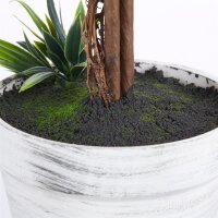 2er-Set Kunstpflanze inkl. Übertopf und Kunstmoos, künstliche Lavendelstämmchen,  Weiß + Grün + Lila