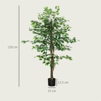 Ficusbaum Kunstpflanze, naturgetreu, 150 cm hoch, mit...