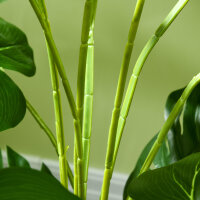 Kunstpflanze Realistische Kunstpflanze Monstera Deliciosa,1 Übertopf und Zementerde,17,5 cm x 17,5 cm x 120 cm, Grün