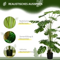 180 cm Kunstpflanze, mit Übertopf, Kunstmoos, Zimmerpflanze für Wohnzimmer, realistischer Look, Grün