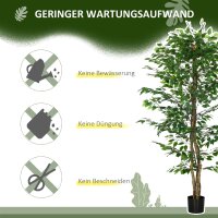Künstlicher Ficus-Baum, realistisch, pflegeleicht, inkl. Topf, 180 cm hoch, Grün