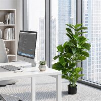Künstliche Ficus-Pflanze, 110 cm hoch mit 90 Blättern & Topf für Wohnzimmer