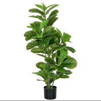 Künstliche Ficus-Pflanze, 110 cm hoch mit 90 Blättern & Topf für Wohnzimmer