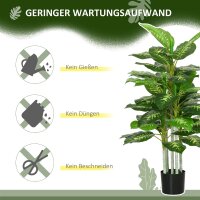 Kunstpflanze, Kunststoff-Pflanze, Zementtopf, Indoor und Outdoor, 120 cm, Grün