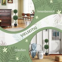 2er-Set Kunstpflanzen, Künstliche Buchsbaum-Pflanzen, UV-geschützt, mit Topf, Grün