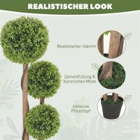 Künstlicher Buchsbaum 2er Set, Kunstpflanze,...
