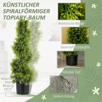 Künstliche Zypresse 90cm Kunstpflanze in Spiralform, Plastik Künstliche Pflanzen im Topf, Moderne Dekoration