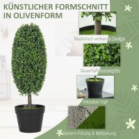 2er-Set künstliche Pflanzen, UV-beständige Kunstbäume im Topf, Kunststoff, Zement, Grün