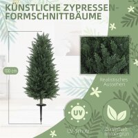 2er-Set Kunstpflanzen, künstliche Zypressen mit je 831 Blättern, vielseitig, Grün