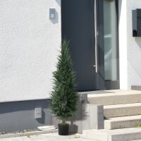 Zypressen-Kunstpflanze, 638 Kunststoff-Blätter, mit Topf, UV-beständig, Grün