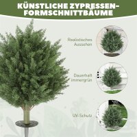 2er-Set Künstliche Pflanzen, UV-beständige Kunstpflanze Zypresse mit 387 Blättern und Erdspieß, Ø40 x 60H cm, Grün