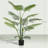 Künstliche Palme mit 16 Kunststoff-Blättern,...