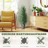 2er Set Künstliche Zypressenbäume groß 90cm Kunstpflanze, Plastik Künstliche Pflanzen im Topf 15 x 15 x 90 cm Grün