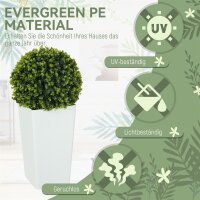 2er-Set Künstlicher Eukalyptuskugeln 65 cm Kunstpflanze mit UV-Schutz, 330 Blättern im Topf, Grün