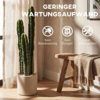 Kunstpflanze Kaktus Pflanzen groß 95 cm mit Topf wie echt für Zuhause, Büro, Grün
