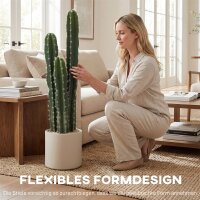 Kunstpflanze Kaktus Pflanzen groß 95 cm mit Topf wie echt für Zuhause, Büro, Grün