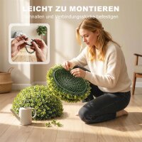 52 cm künstliche Eukalyptuskugeln im 2er-Set, UV-beständige Dekopflanzen mit 1086 Blättern für Innen- und Außen